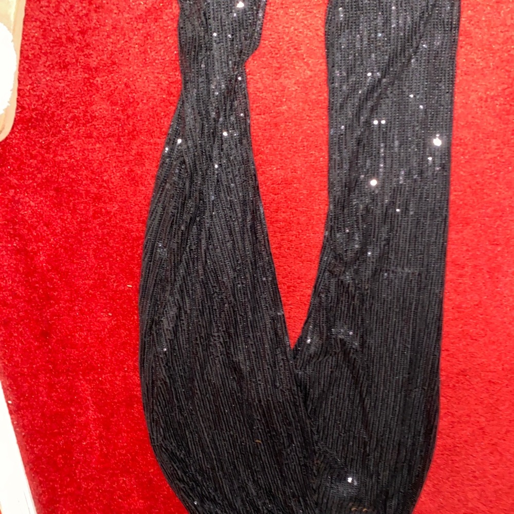 Sequined Drawstring / Elastic Ankled Pants - image 3